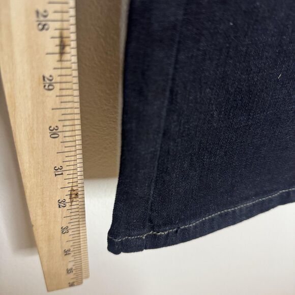 CAbi Jeans Womens 6 Black Straight Leg Stretch Denim jean Contrast Stitch - Picture 8 of 10